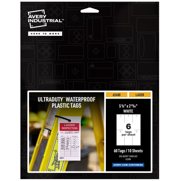 UltraDuty Plastic Tags, 5.5" x 2.83", White